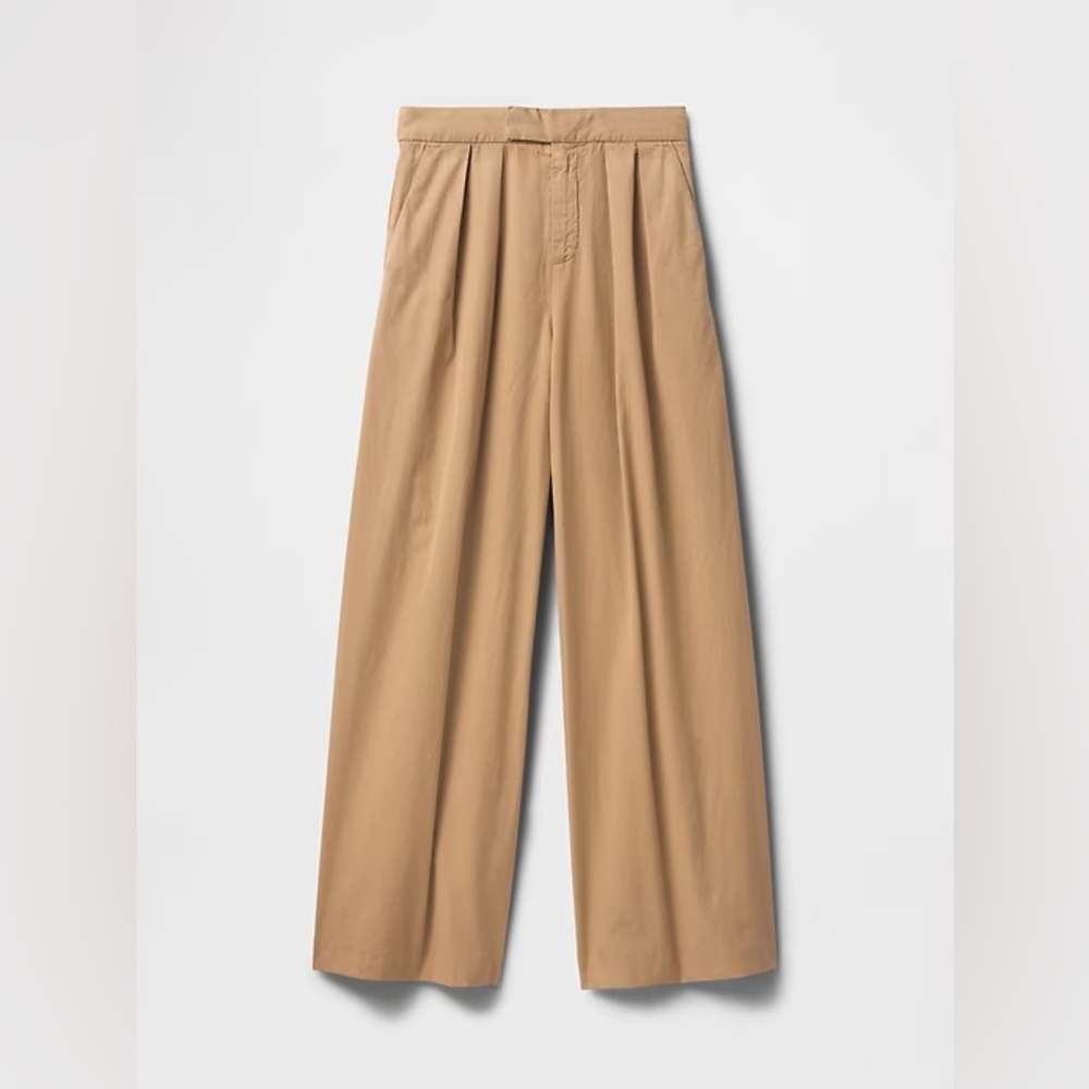 NWT! GAP Tan High Rise Twill Pleated Wide-Leg Khakis - Multiple🩷 #745876 - Picture 6 of 7